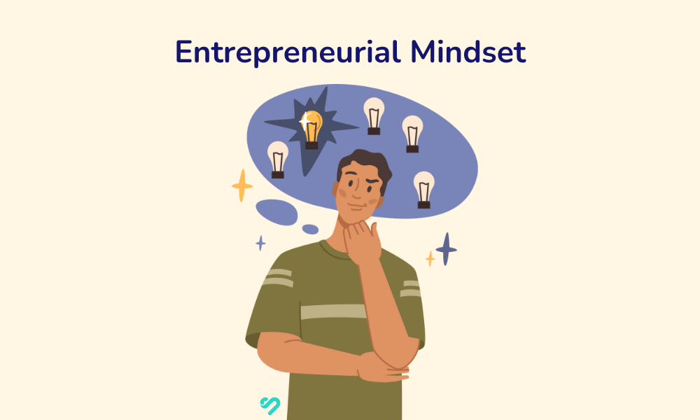 An entrepreneur thinking about different business ideas
