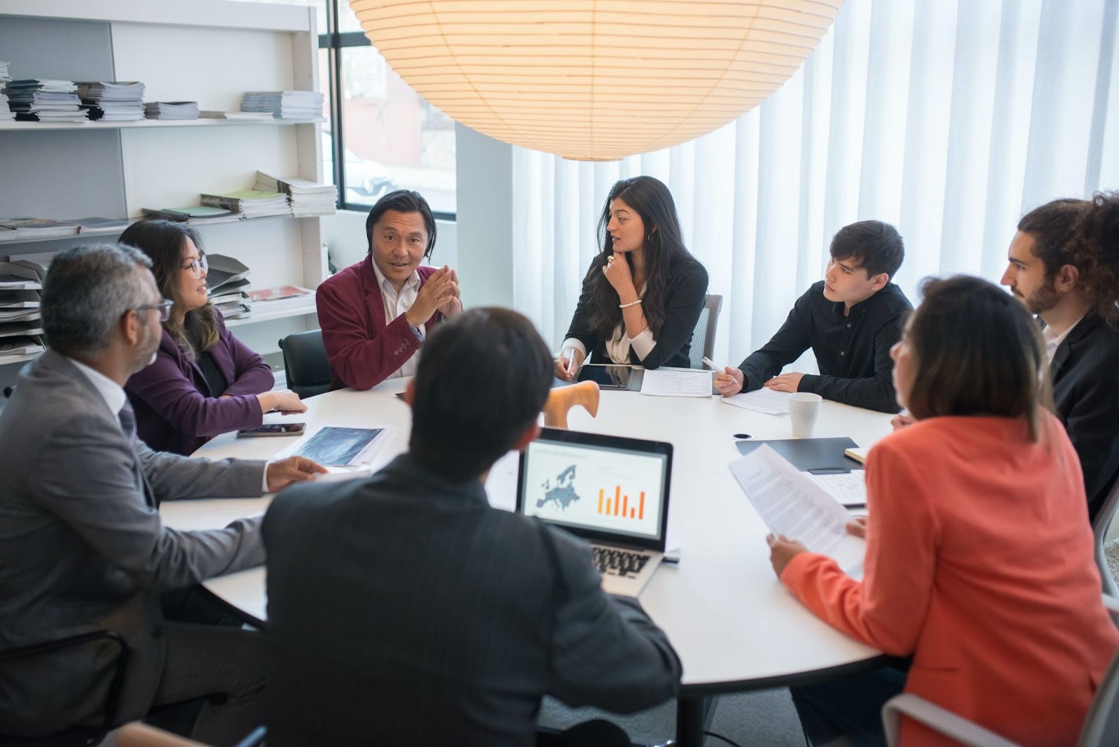 A team discussing entrepreneurship ideas for economic development