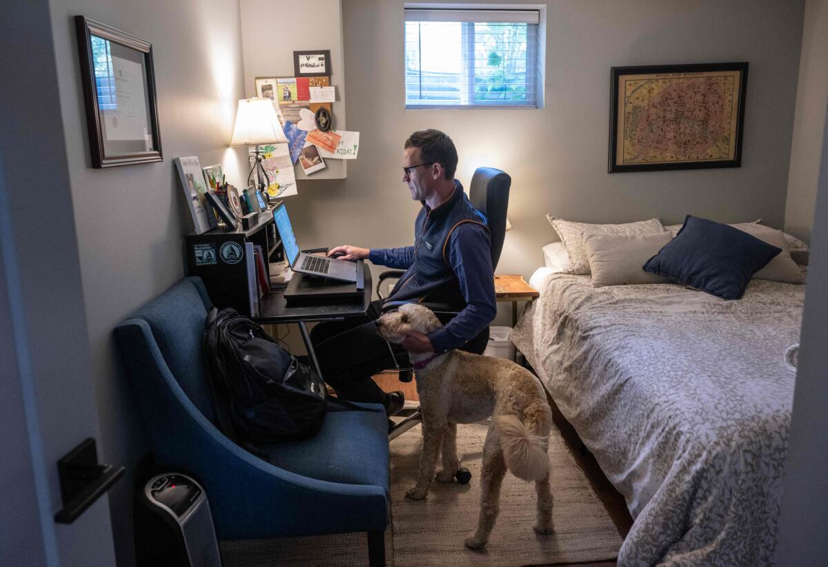 A man with a digital nomad career working from home