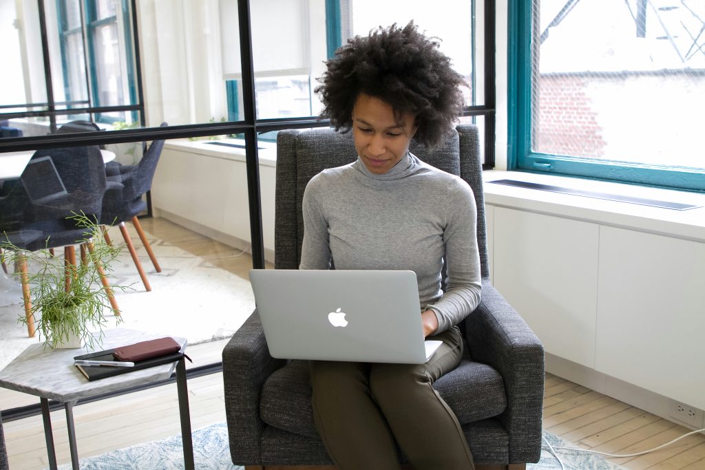 A lady working in a calm environment