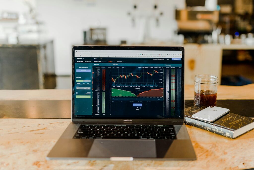 a laptop showing stock market in Nigeria today