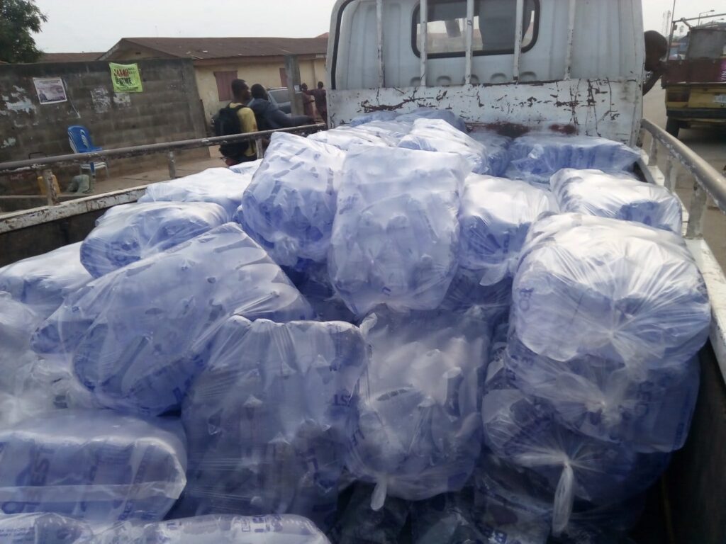 A truck with a load of pure water - pure water factory business in Nigeria